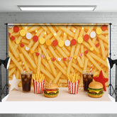 Aperturee - Aperturee Fries Wall Burger Shop Birthday Cake Smash Backdrop